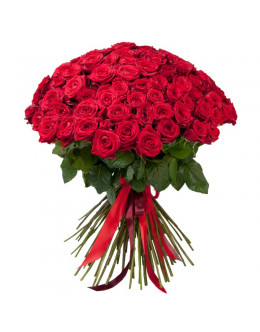 Букет 101 червона троянда "Белль" 